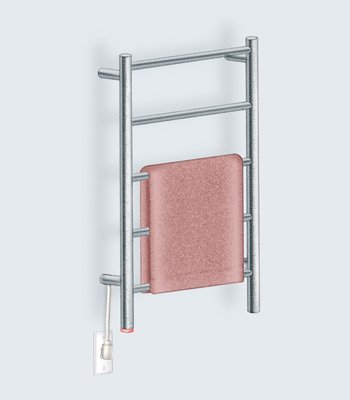 Installation of heated towel rack with plug-in cable